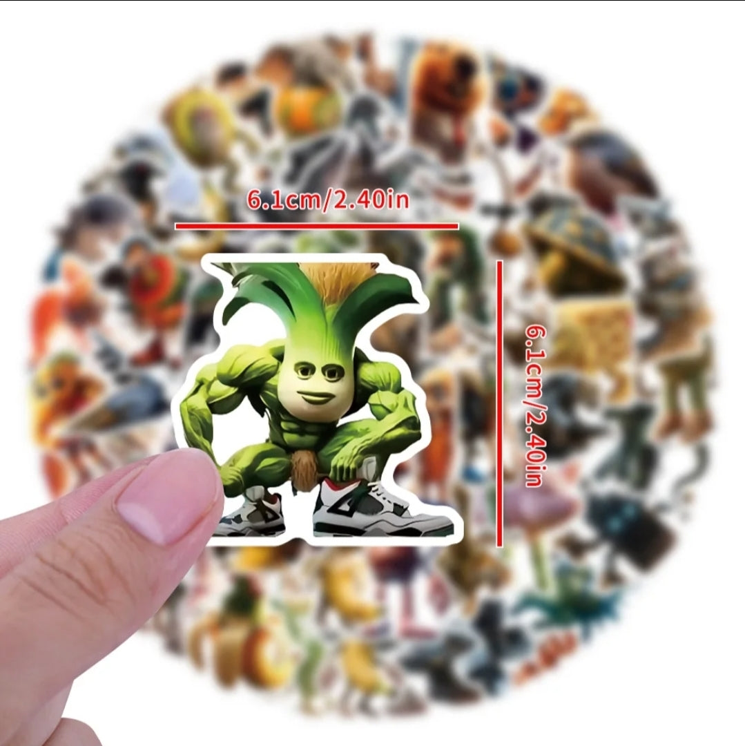 Italian Brainrot Meme Stickers – Absurd Humor Vinyl Decals | Waterproof Cartoon Stickers 100-Pack