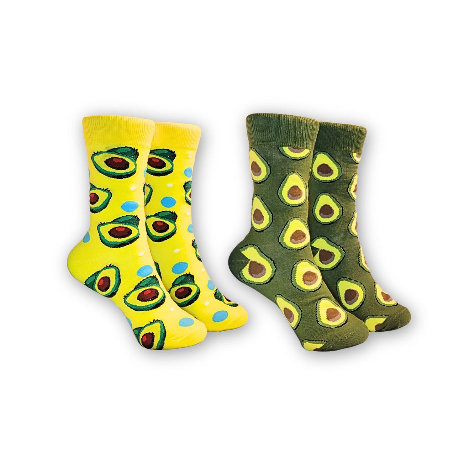 Avocado Cotton Socks for Men & Women by Bucket 'Ed - Fun Gift Idea, Unisex Design - Available in 1-,2-, OR 3-PACK