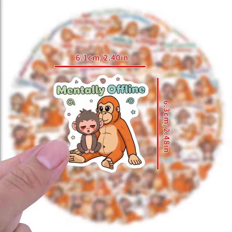 Punch The Monkey 100PCS Emotional Support Stickers