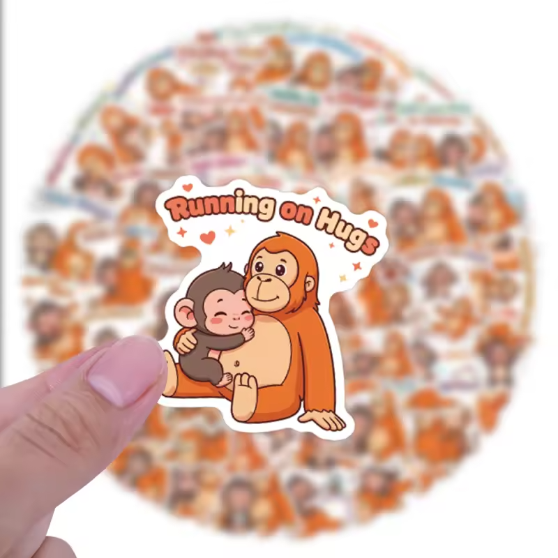 Punch The Monkey 100PCS Emotional Support Stickers