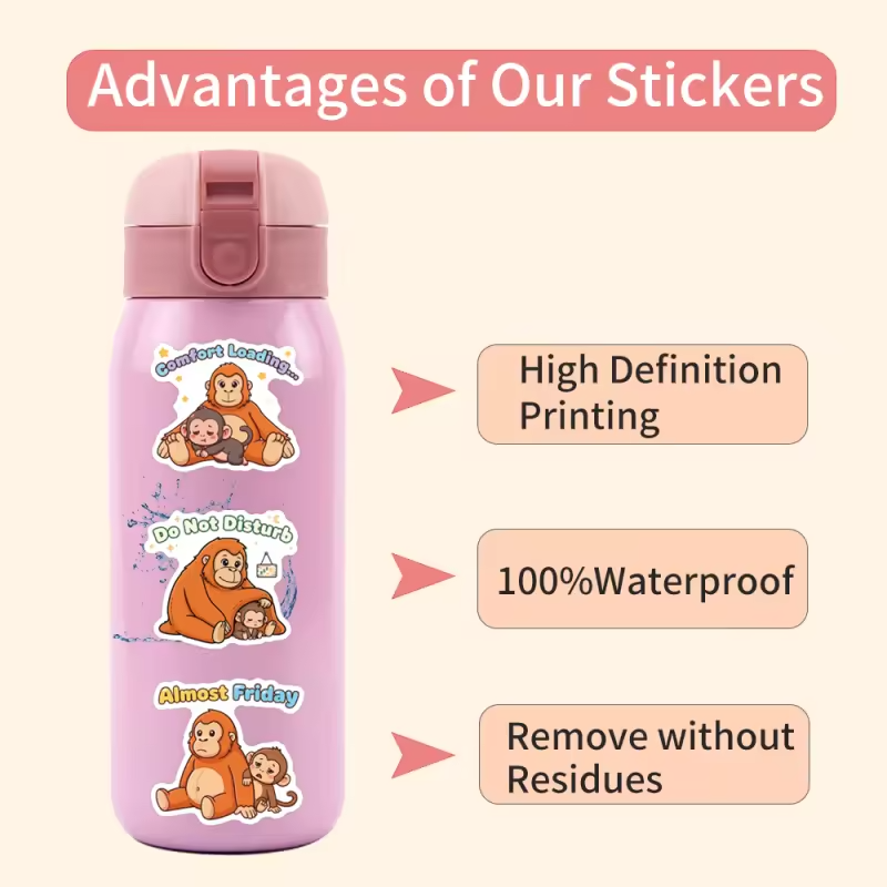 Punch The Monkey 100PCS Emotional Support Stickers