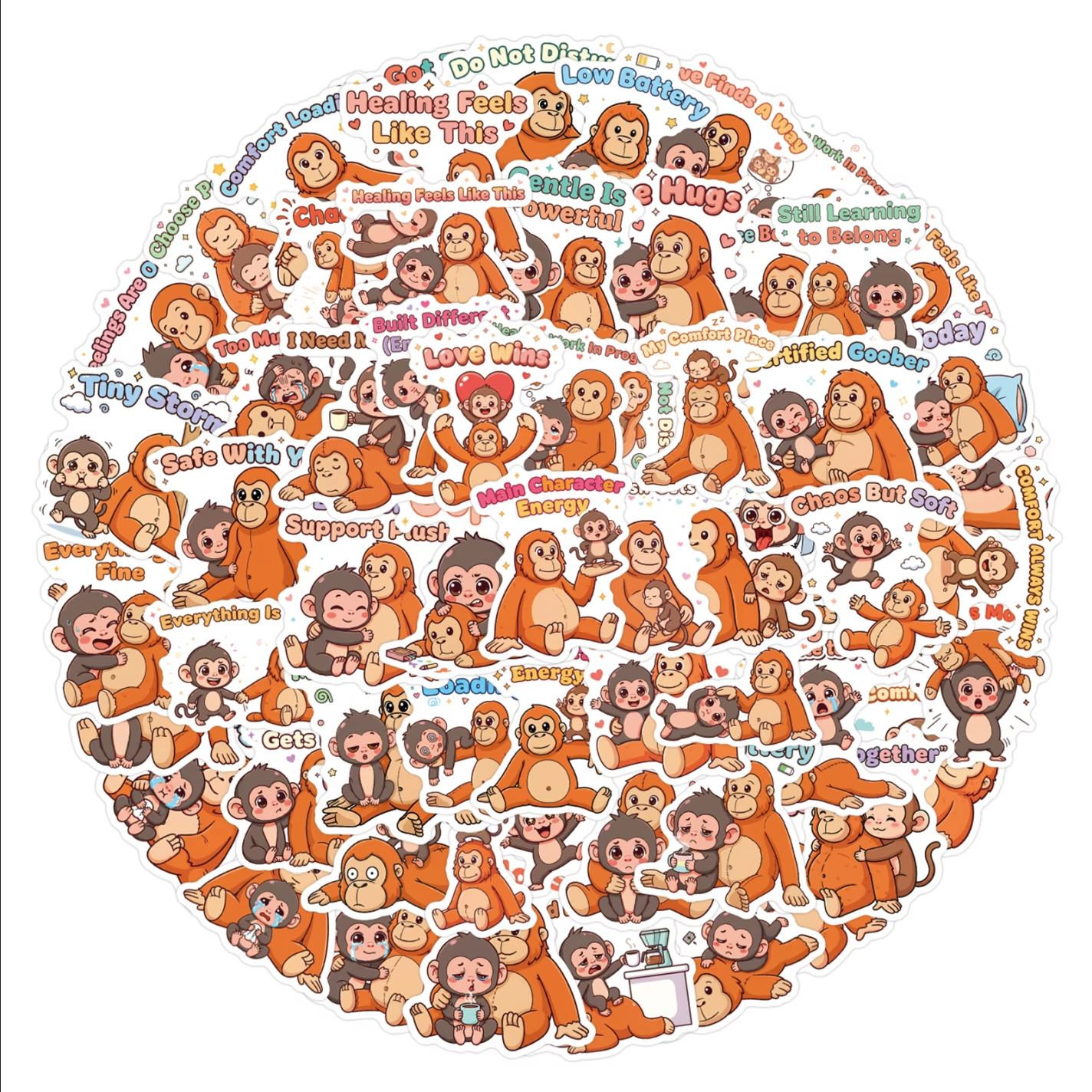 Punch The Monkey 100PCS Emotional Support Stickers