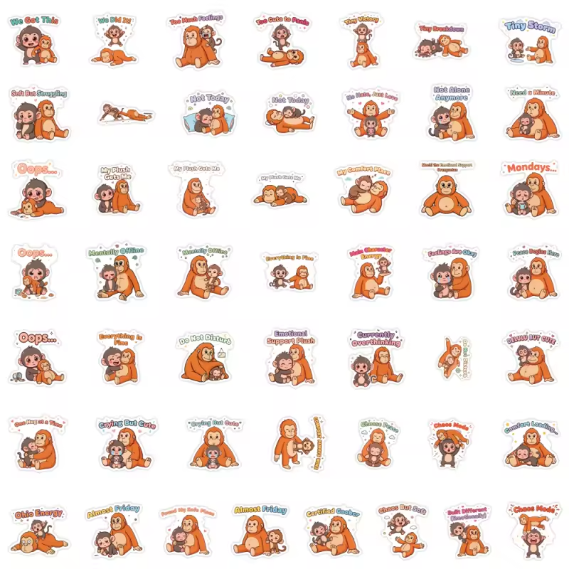 Punch The Monkey 100PCS Emotional Support Stickers