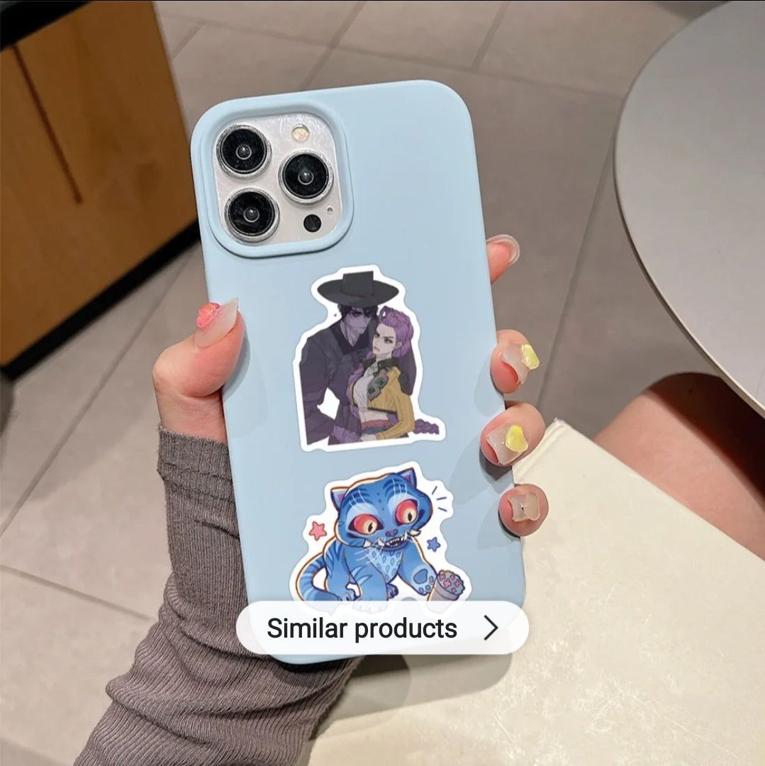 Demon Hunter Anime-Style Stickers – Dark Fantasy Vinyl Decals | Waterproof Cartoon Stickers 50-Pack