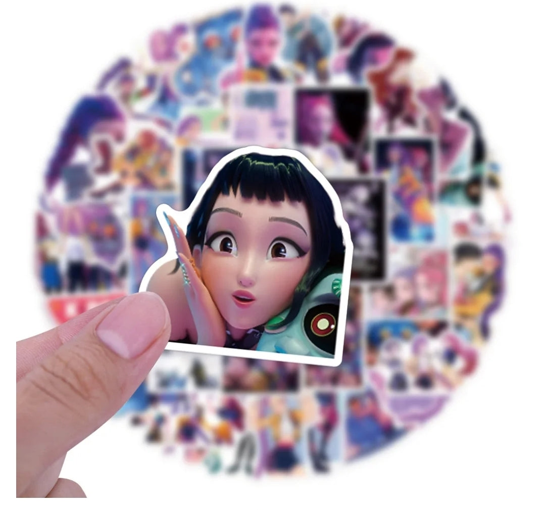 Demon Hunter Anime-Style Stickers – Dark Fantasy Vinyl Decals | Waterproof Cartoon Stickers 50-Pack