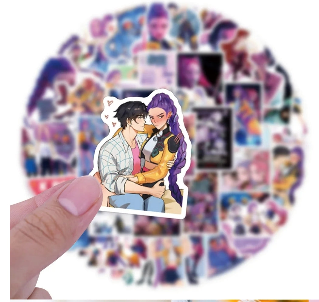 Demon Hunter Anime-Style Stickers – Dark Fantasy Vinyl Decals | Waterproof Cartoon Stickers 50-Pack