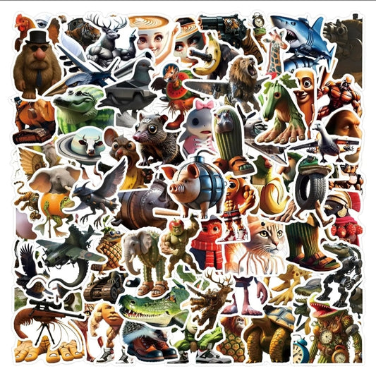 Italian Brainrot Meme Stickers – Absurd Humor Vinyl Decals | Waterproof Cartoon Stickers 100-Pack