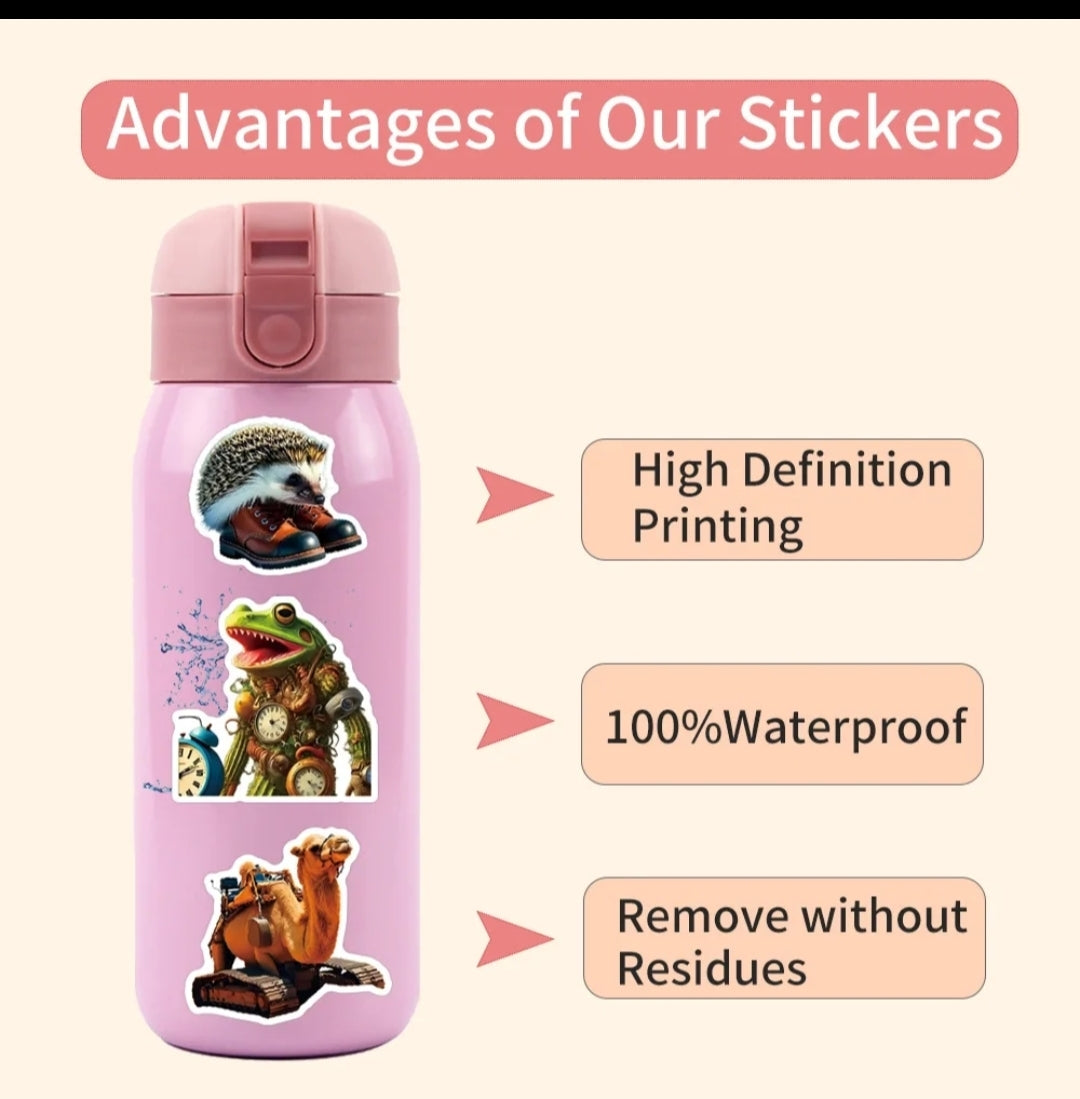 Italian Brainrot Meme Stickers – Absurd Humor Vinyl Decals | Waterproof Cartoon Stickers 100-Pack